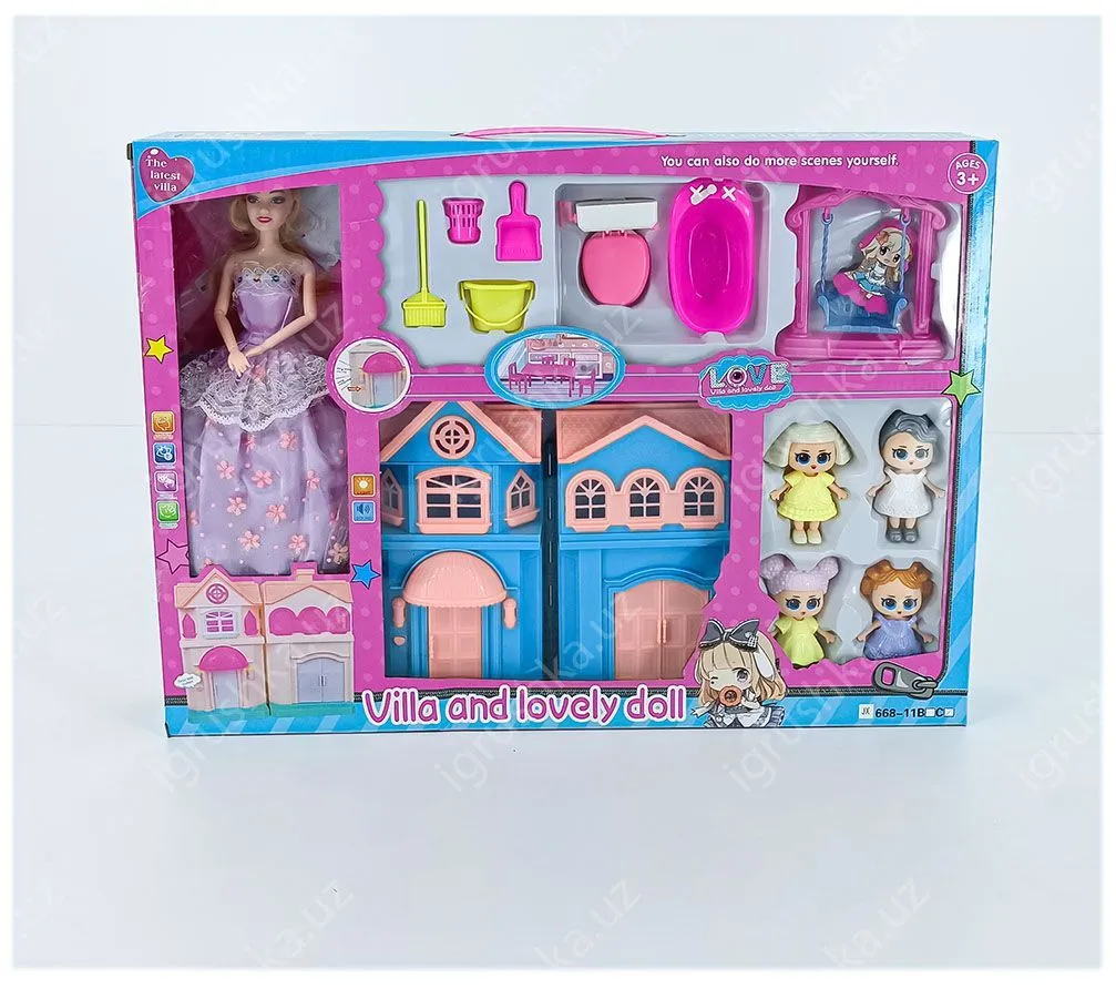 картинка Домик для кукол "Villa and lovely doll" 1361668-11C от магазина igrushka.uz