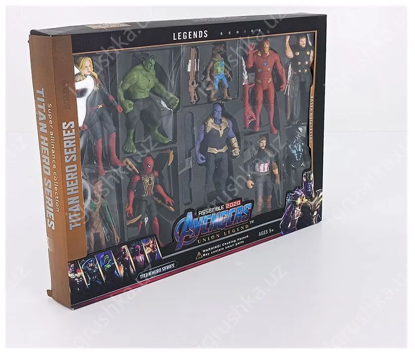 картинка Мстители - набор из 10 фигурок с аксессуарами. Набор супергероев от магазина igrushka.uz