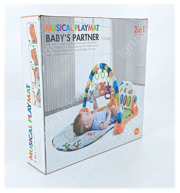 картинка Музыкальный развивающий коврик 2в1 Baby's Partner с пианино и дугой от магазина igrushka.uz