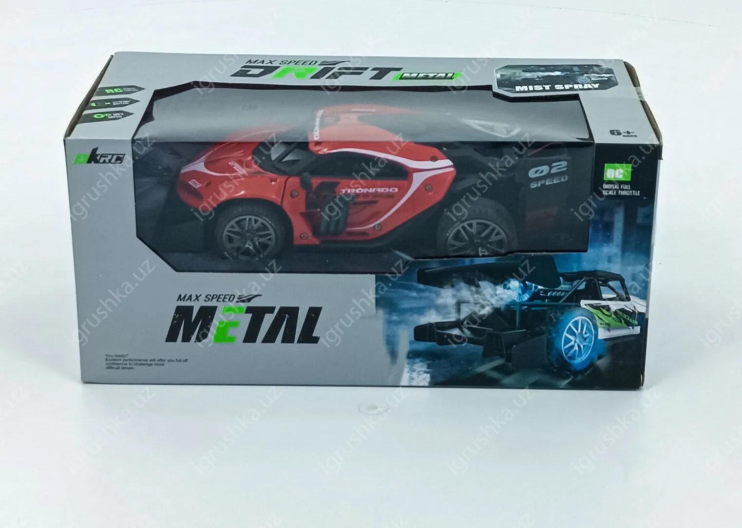 картинка Машинка на радиоуправлении, 2,4 ГГц металлические машинки с распылителем и светом, машинки Hot Wheels RC, электрическая спортивная гоночная игрушечная машинка с перезаряжаемыми батареями от магазина igrushka.uz