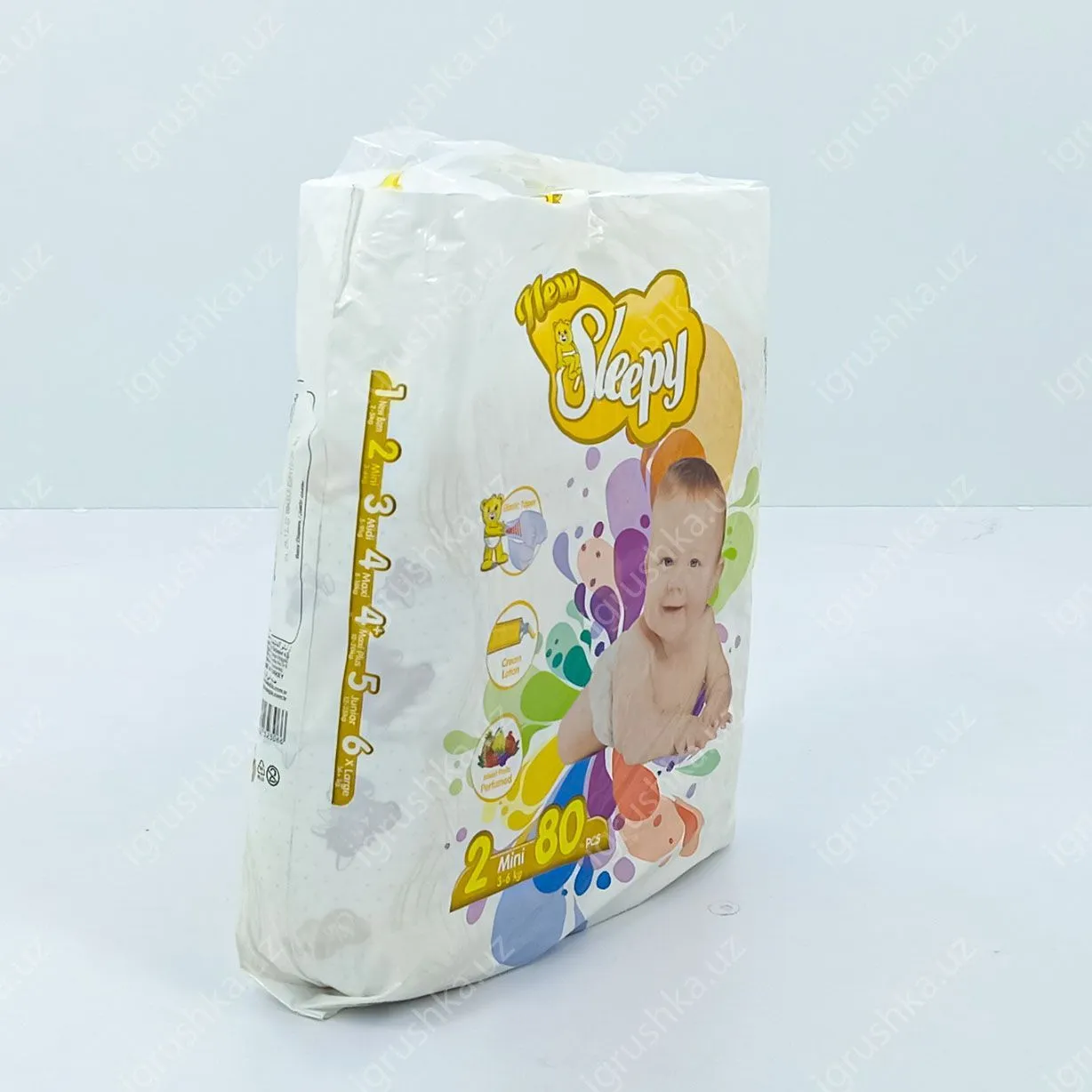 картинка Детские подгузники New Sleepy 3-6 кг 2-Мини 80 шт от магазина igrushka.uz