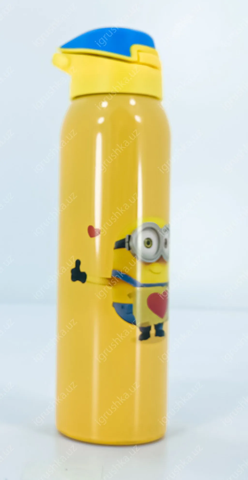 картинка Термос с двойной стенкой из нержавеющей стали. Термос "Минён" с трубочкой 450мл. от магазина igrushka.uz