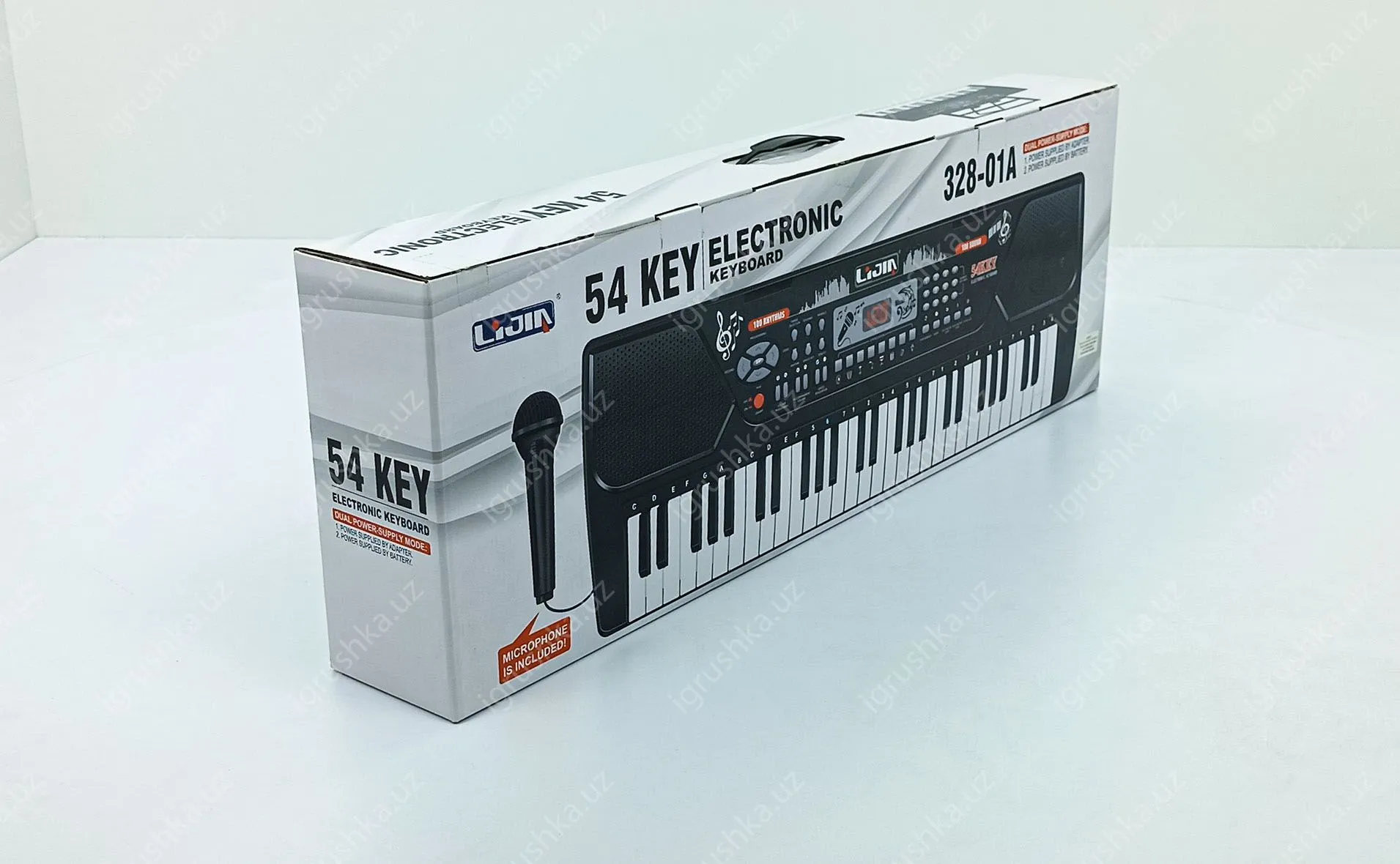картинка Синтезатор детский, микрофон, Mp3 плеер, usb кабель, запись, 54 клавиша. от магазина igrushka.uz