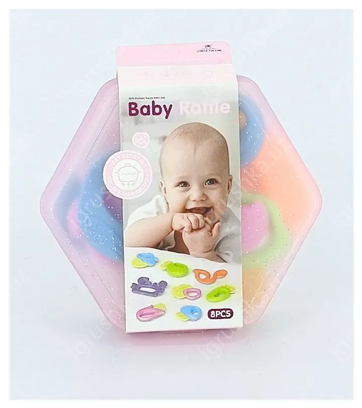 картинка Набор погремушек Baby Rattle, 8 предметов, с кипячением, для новорожденных от магазина igrushka.uz