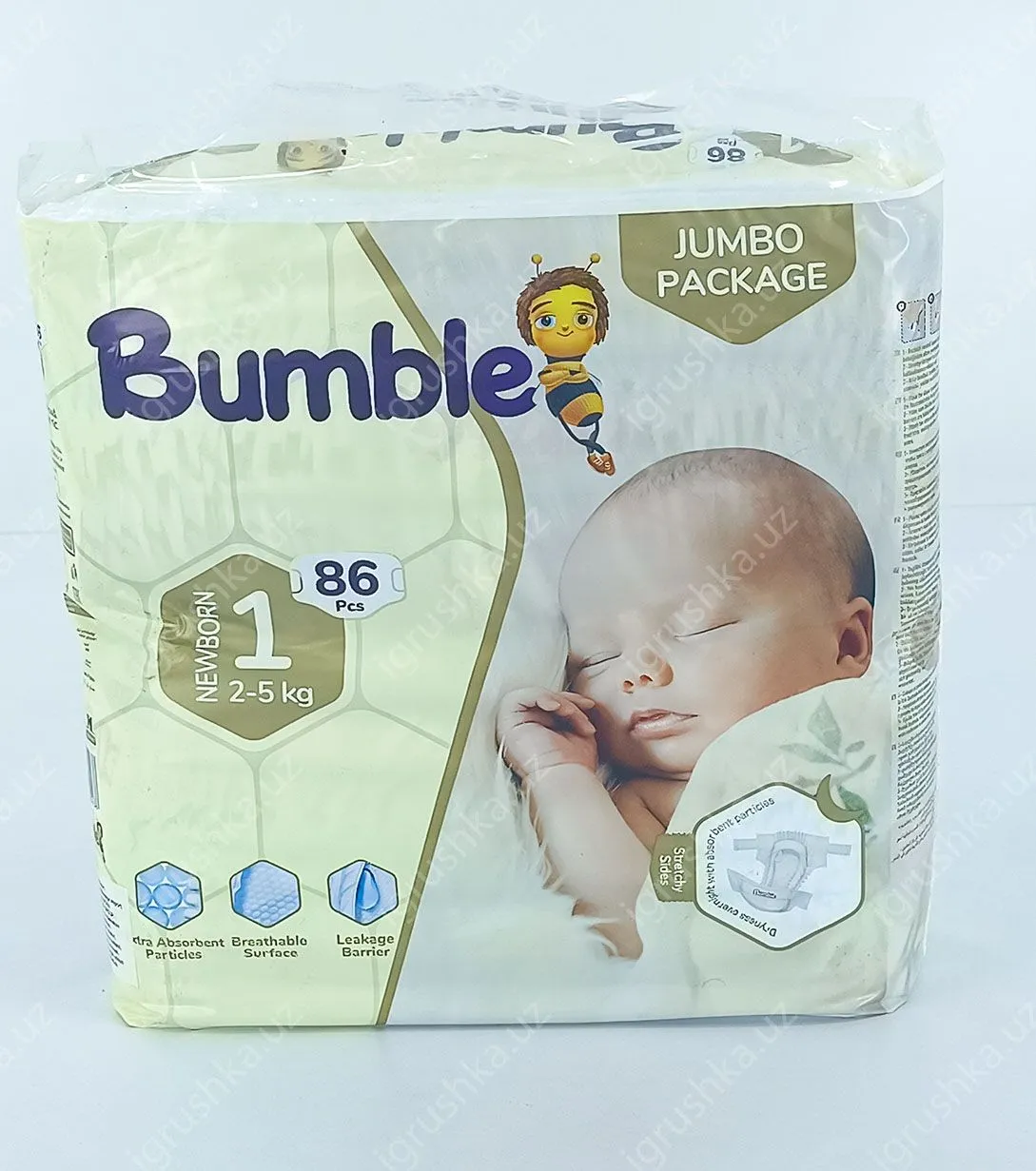 картинка Детские подгузники Bumble 1 JUMBO PAKET (2-5 кг) 86 шт. от магазина igrushka.uz
