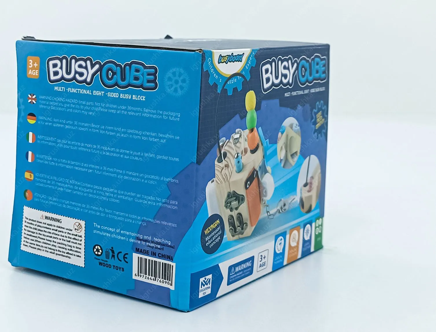 картинка Логическая игра бизиборд деревянная, Busy Cube от магазина igrushka.uz