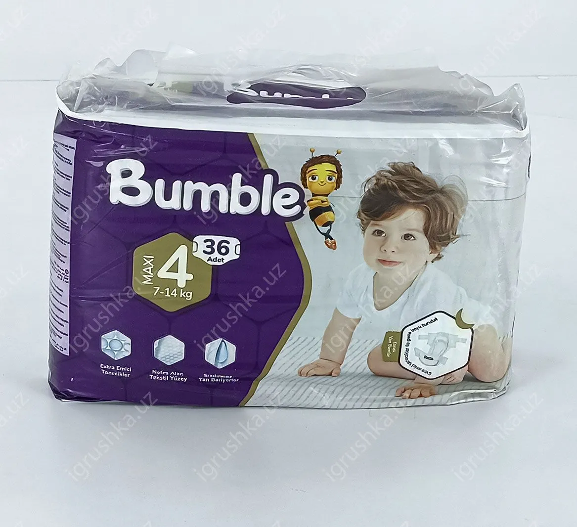 картинка Детские подгузники Bumble 4 MAXI (7-18 кг) 36 шт. от магазина igrushka.uz