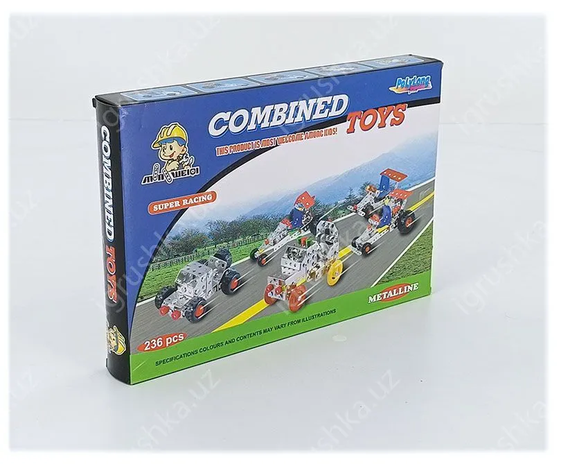 картинка Металлический конструктор Combined Toys Super Racing, 236 деталей от магазина igrushka.uz