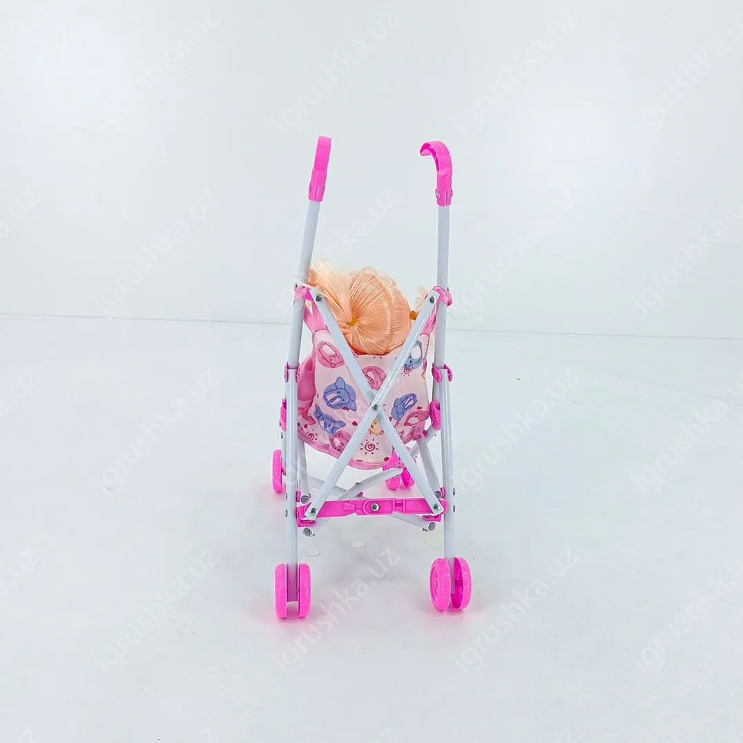 картинка Кукла с коляской Т45-6 закрывает глаза, высота 40 см от магазина igrushka.uz