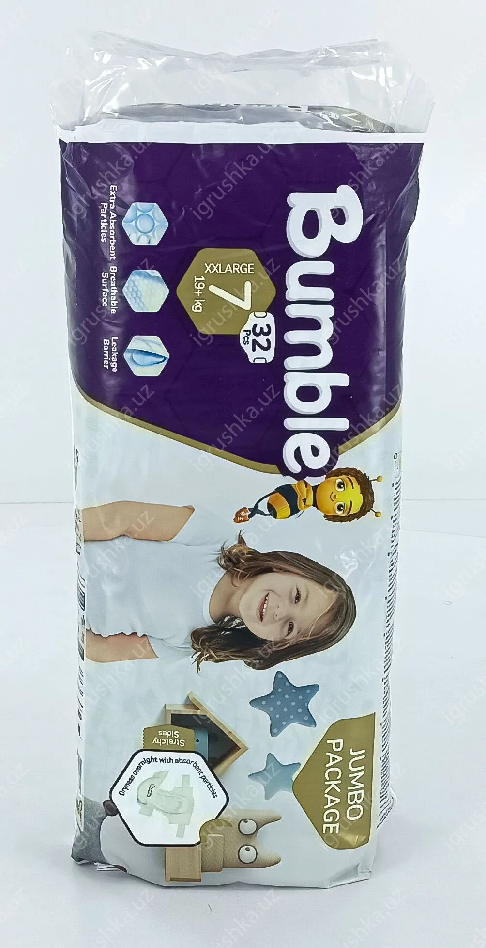 картинка Детские подгузники Bumble 6 JUMBO PAKET (19-+ кг) 32 шт. от магазина igrushka.uz