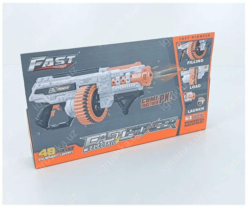 картинка Бластер игрушечный BIG509 Fast POWER 48 пуль от магазина igrushka.uz