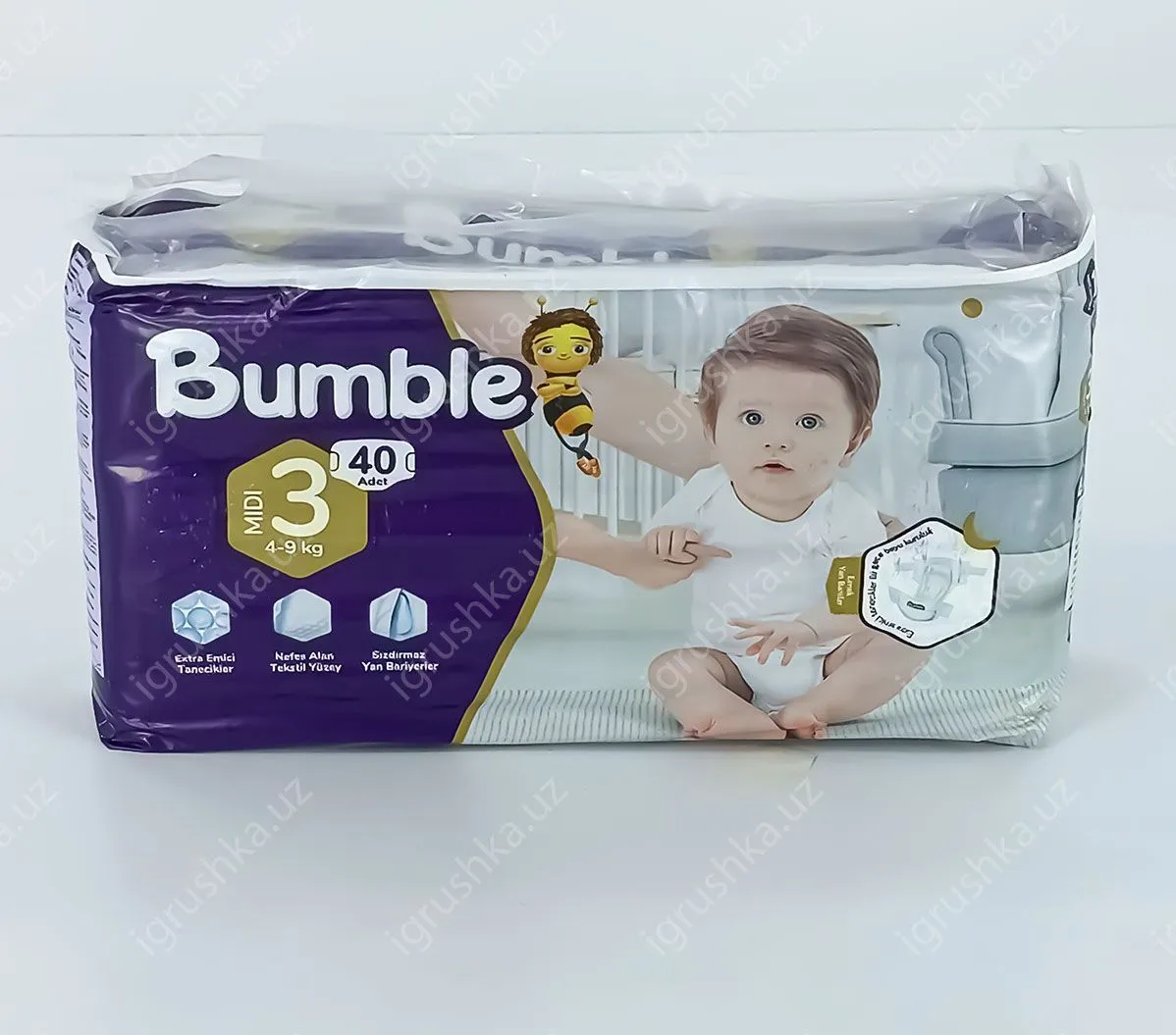 картинка Детские подгузники Bumble 3 MIDI (4-9 кг) 40 шт. от магазина igrushka.uz