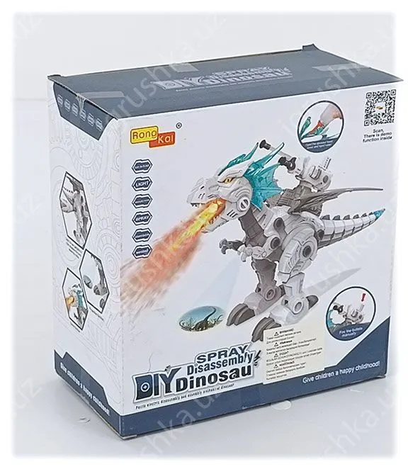 картинка Игрушка-динозавр Rong Kai "DIY Spray Disassembly Dinosaur" (с функцией спрея, проекции и стрельбы) от магазина igrushka.uz