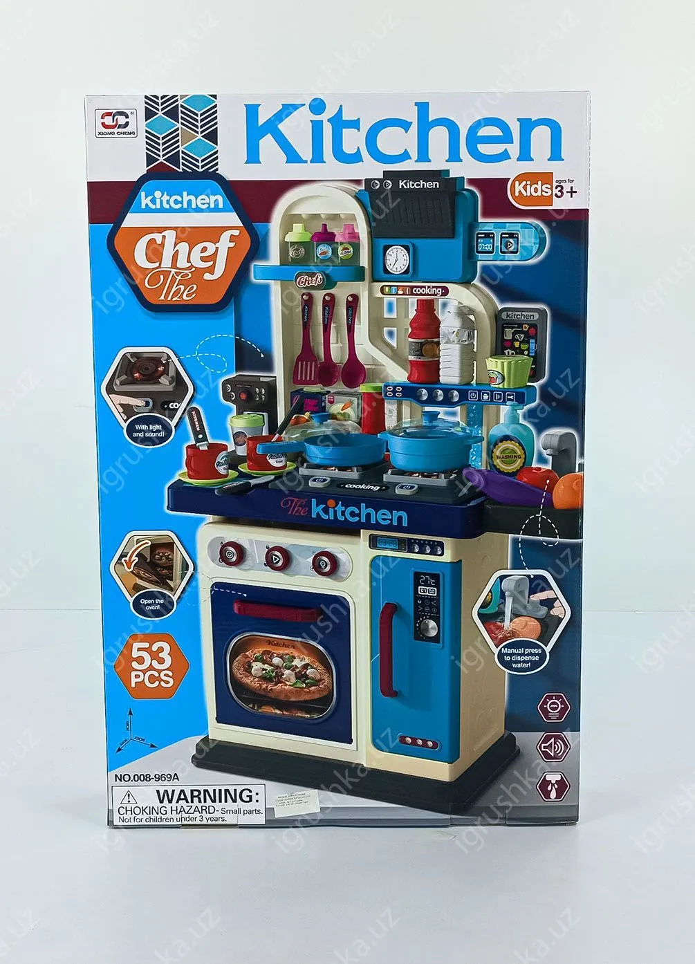 картинка Набор Кухня Kitchen Chef с паром, звуком, светом и водой 008-969А от магазина igrushka.uz