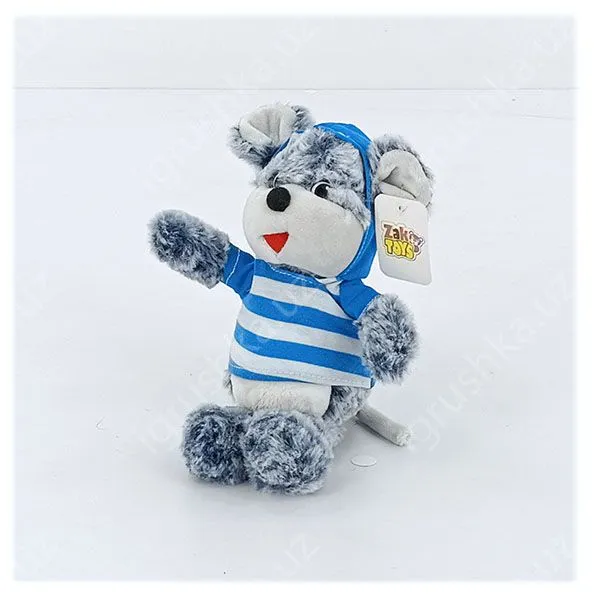 картинка Мягкая игрушка Мышонок Zak Toys в синей толстовке, 24 см от магазина igrushka.uz