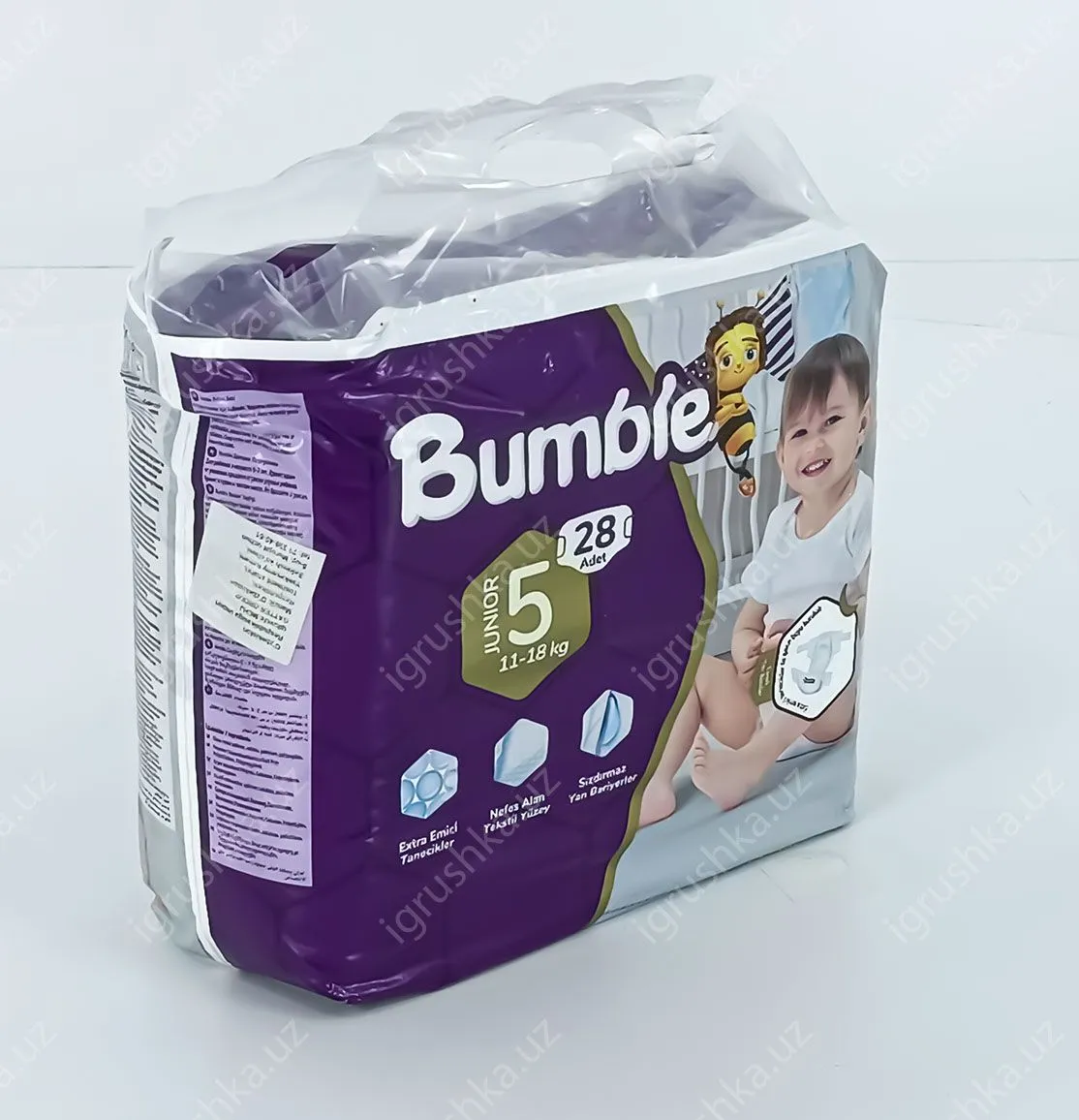 картинка Детские подгузники Bumble 5 JUNIOR (11-18 кг) 28 шт. от магазина igrushka.uz