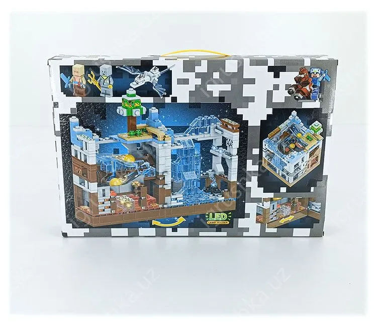 картинка Конструктор Minecraft "Ледяной замок" с LED подсветкой, 488 деталей, NO.LB608 от магазина igrushka.uz