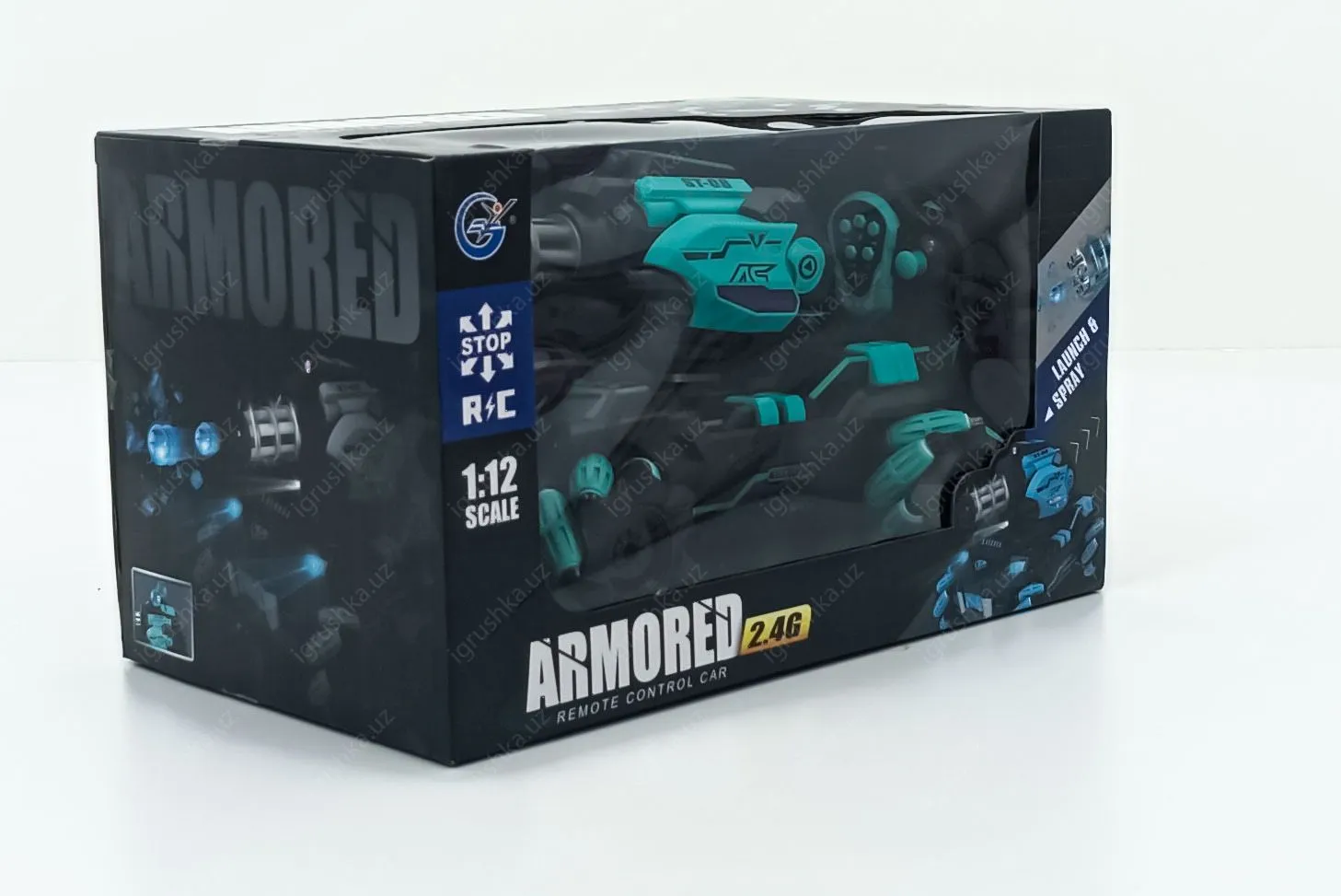 картинка Танк на радиоуправлении стреляет орбизами (899D-6) пульт+браслет, роликовые колеса, звук, акум. 3,7 V от магазина igrushka.uz