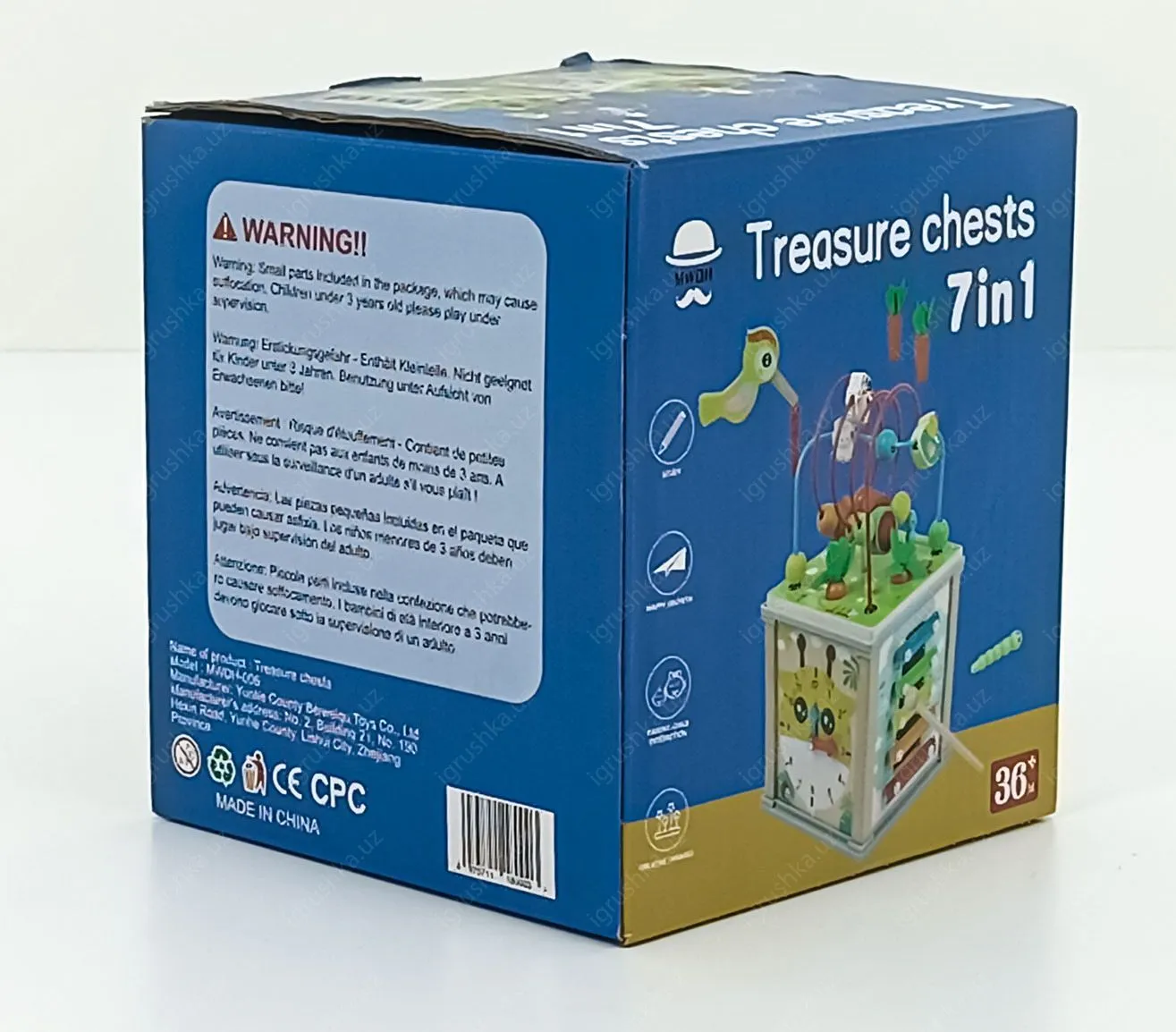 картинка Развивающий деревянный куб "Treasure chests 7 in 1" от магазина igrushka.uz