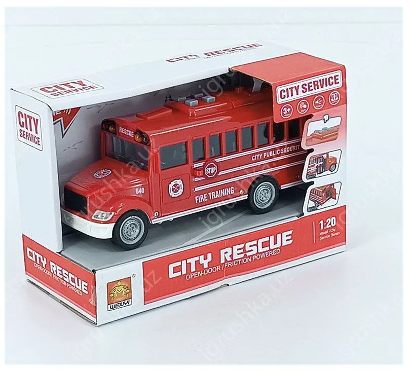 картинка АВТОБУС СО СВЕТОМ И ЗВУКОМ КРАСНЫЙ WENYI (WY940A/B/C) от магазина igrushka.uz