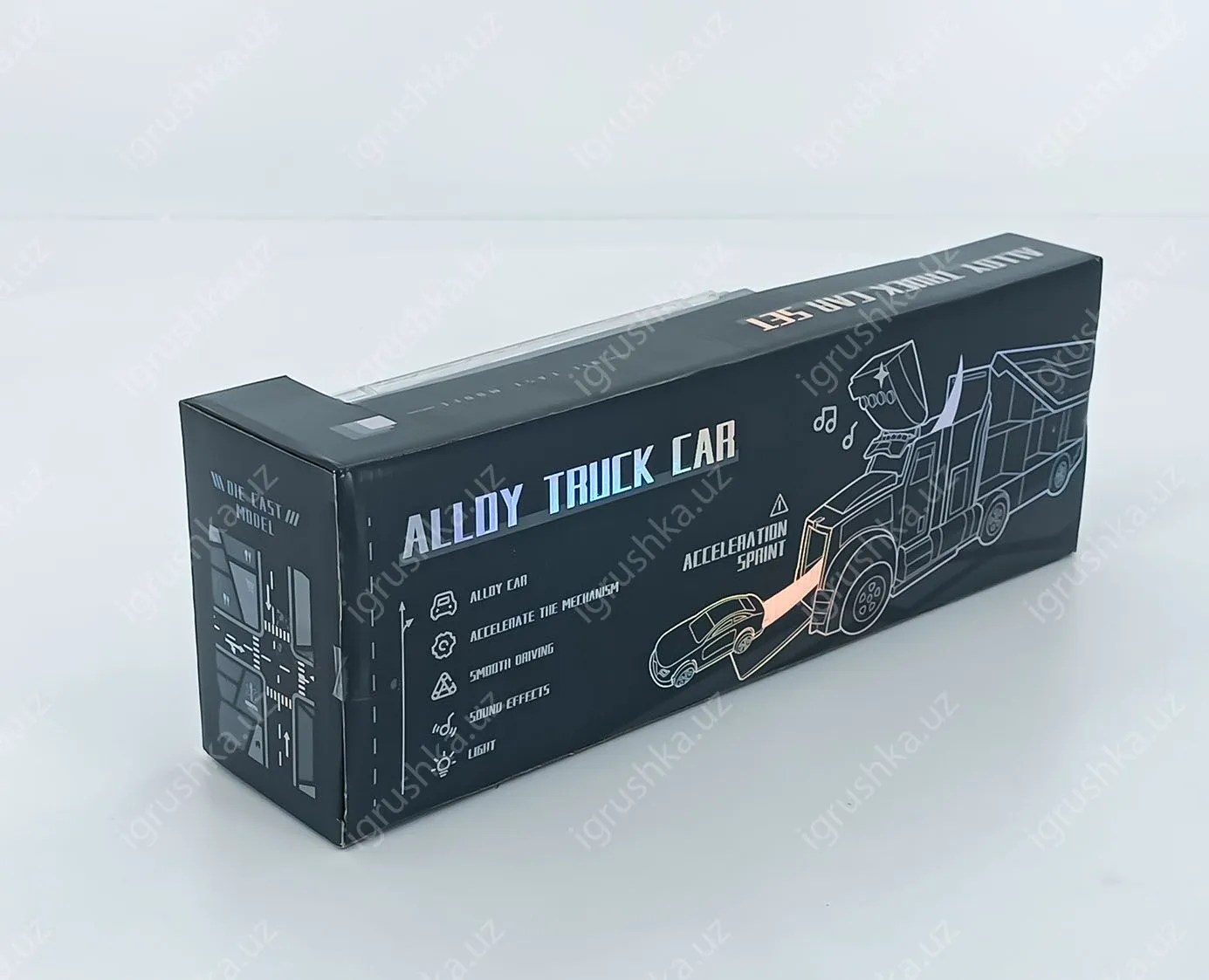 картинка Автовоз парковка с 12 металлопластиковых машинками, строительная спецтехника MG3029 от магазина igrushka.uz