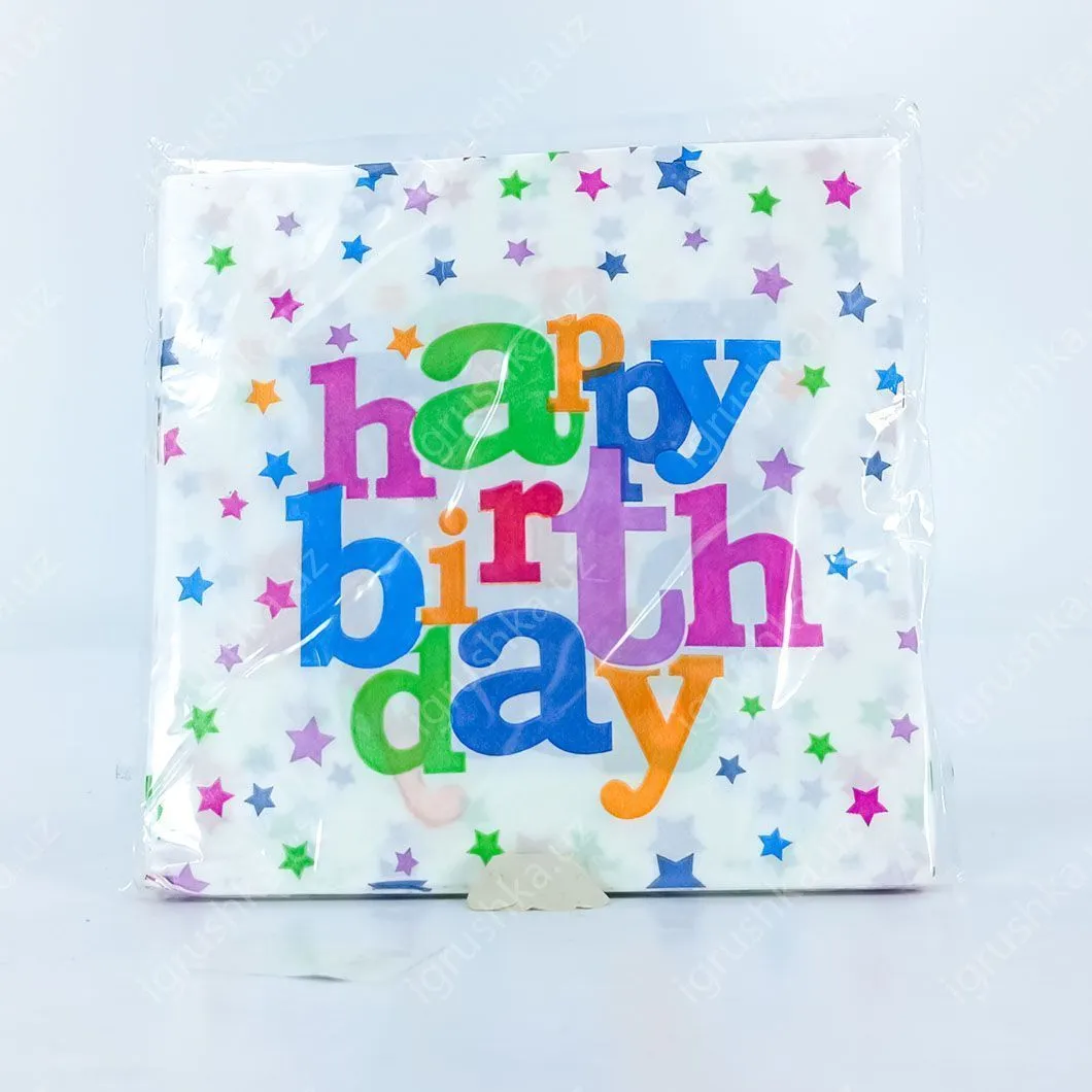 картинка Салфетки детские на праздник Happy Birthday от магазина igrushka.uz