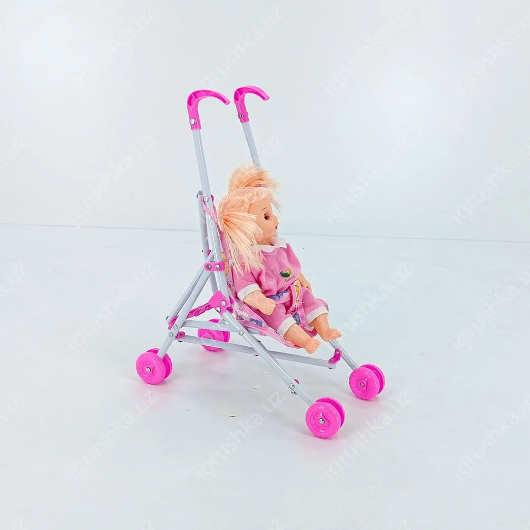 картинка Кукла с коляской Т45-6 закрывает глаза, высота 40 см от магазина igrushka.uz