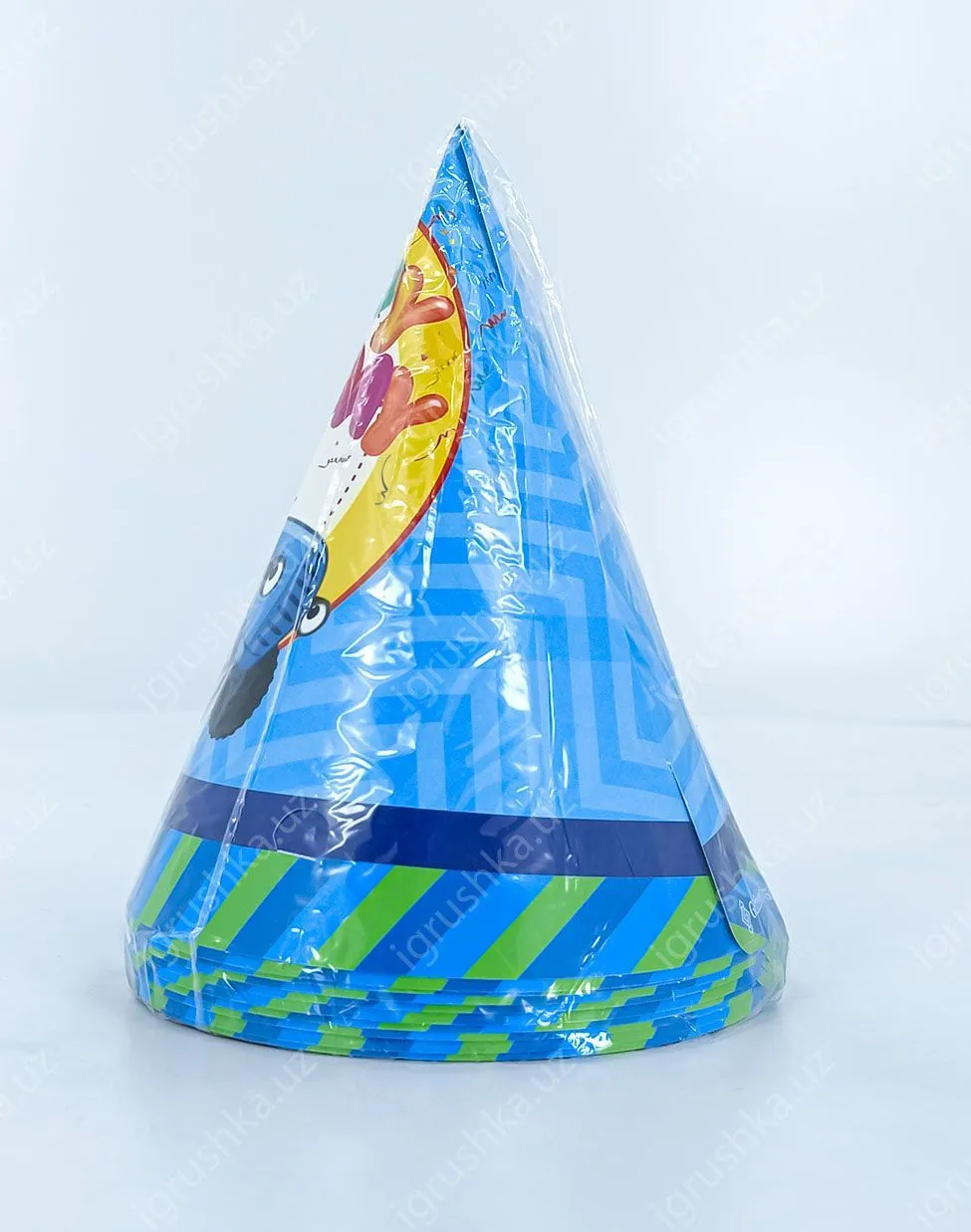 картинка Праздничные шапочки для детей - Happy birthday! Синий трактор (Цена за 1 штук) от магазина igrushka.uz