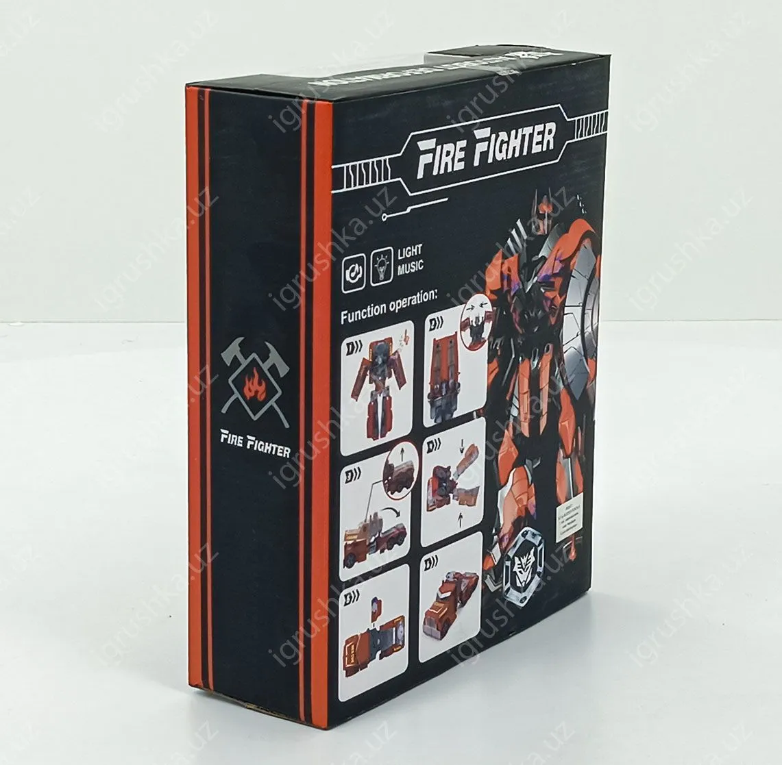 картинка Робот-трансформер для мальчика / красный / светящийся и звуковой, 19см от магазина igrushka.uz