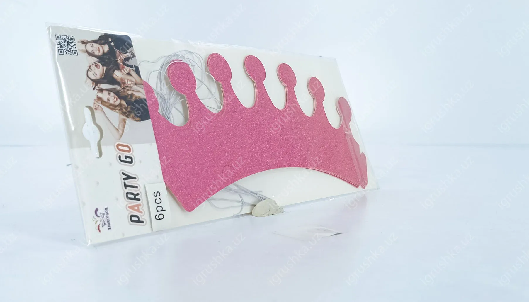 картинка Короны для праздника PARTY GO Розовая 6 шт. от магазина igrushka.uz