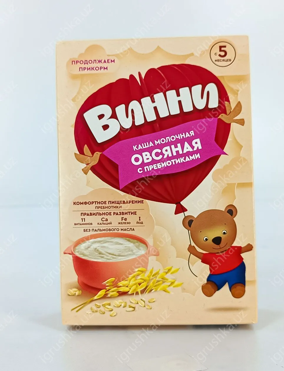 картинка Молочная каша для детей "Винни" овсяная c пребиотиками. Для детей с 5 месяцев 200гр. от магазина igrushka.uz