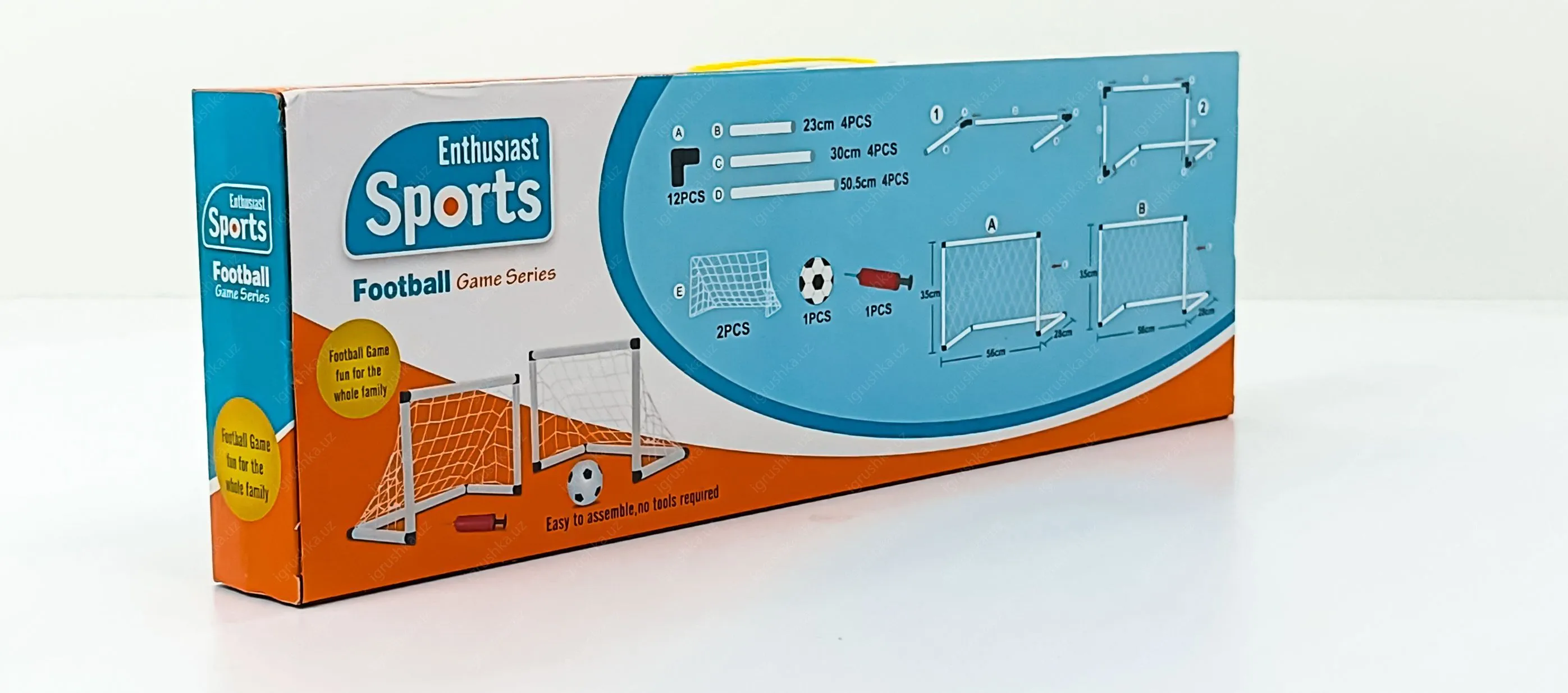 картинка Детский футбольный набор Enthusiast Sports, 2 ворота, мяч, 28 предметов от магазина igrushka.uz