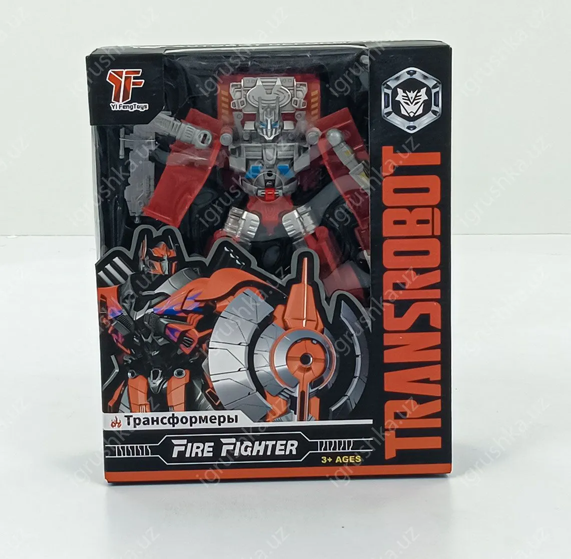 картинка Робот-трансформер для мальчика / красный / светящийся и звуковой, 19см от магазина igrushka.uz