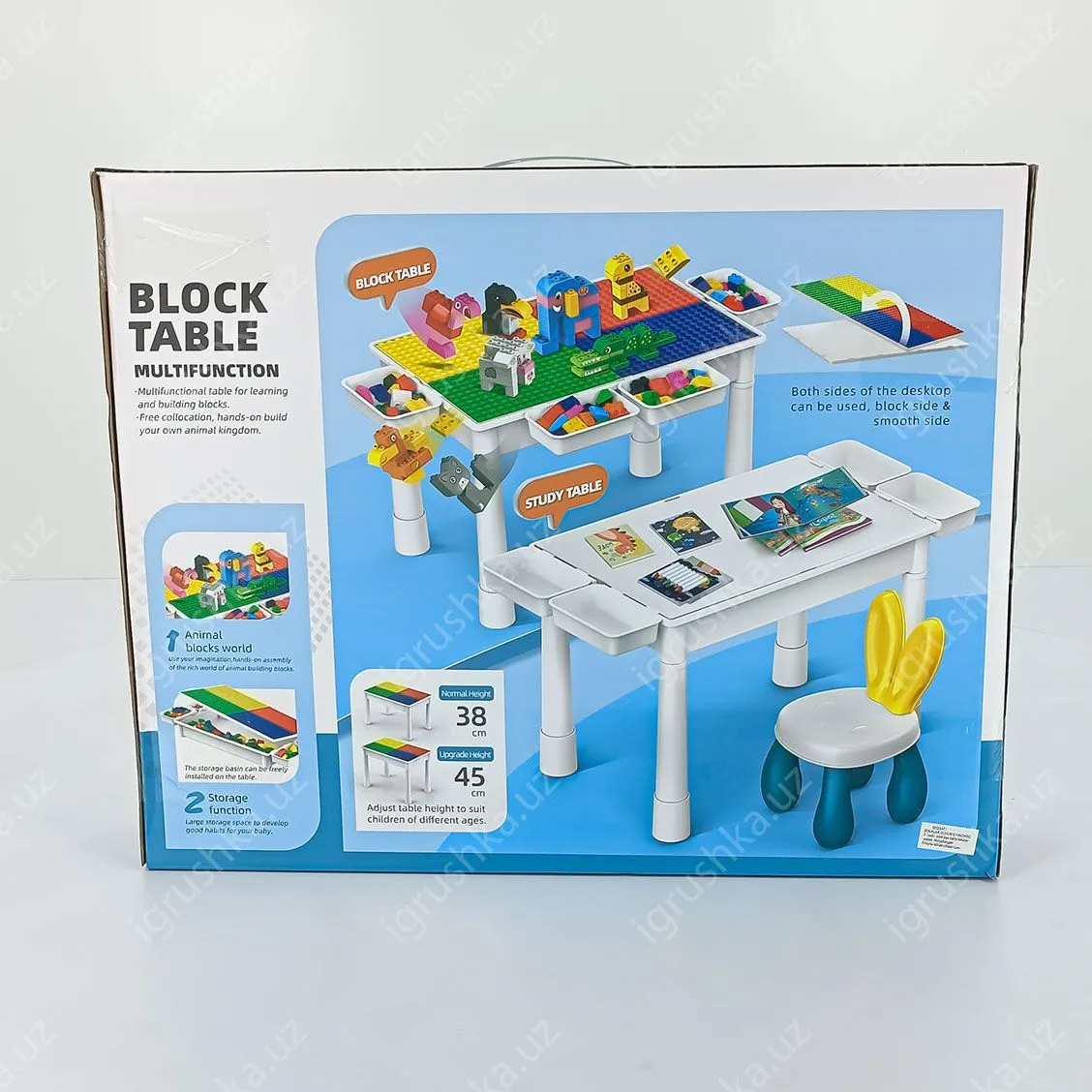 картинка Столик с стульями для конструктора BLOCK TABLE MG-1050 B от магазина igrushka.uz