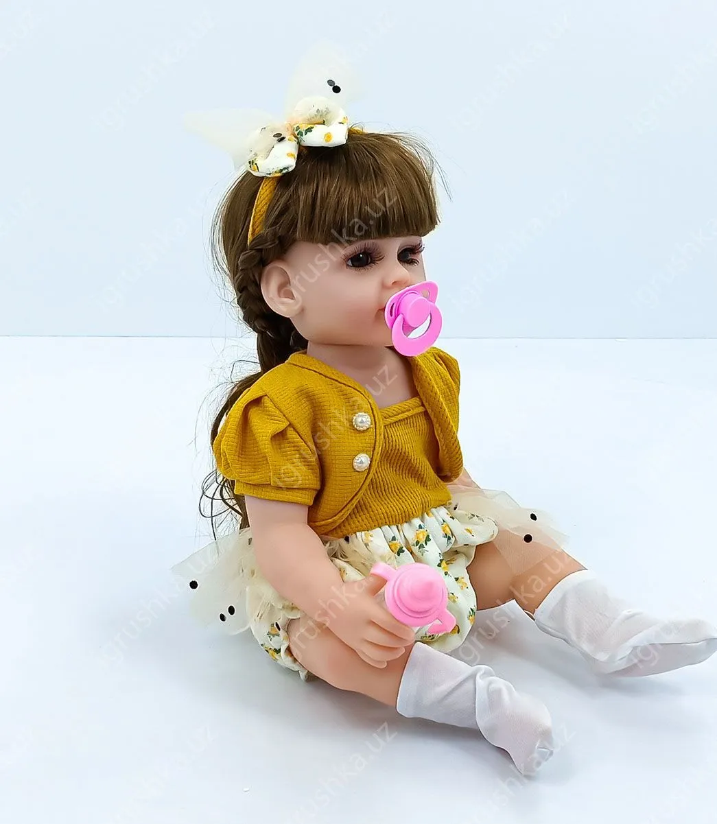 картинка 50 см Reborn Интерактивная кукла реборн девочка полностью силиконовая JM68-12 от магазина igrushka.uz