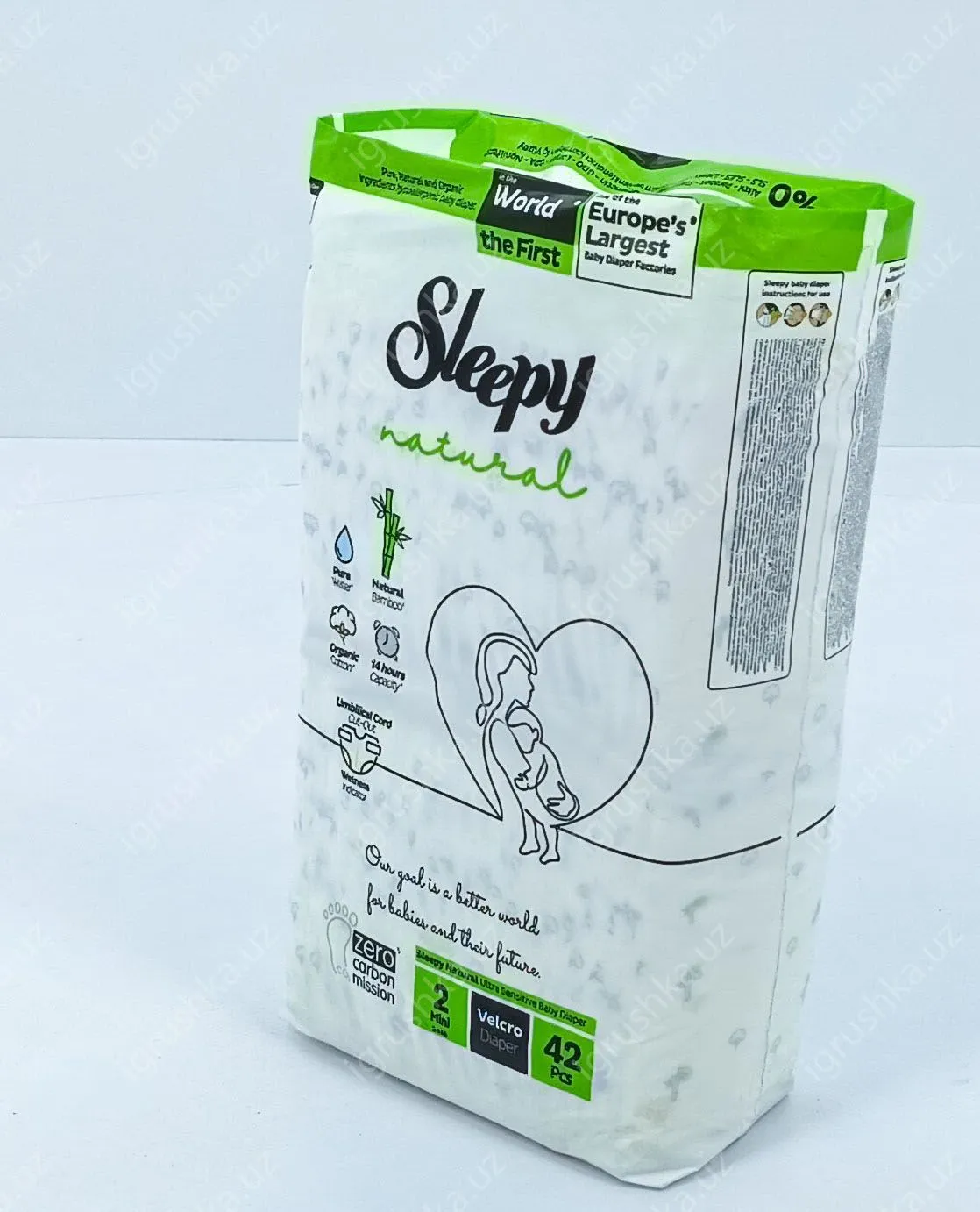 картинка Детские подгузники Sleepy Natural 3-6 кг 2-Мини 42 шт от магазина igrushka.uz