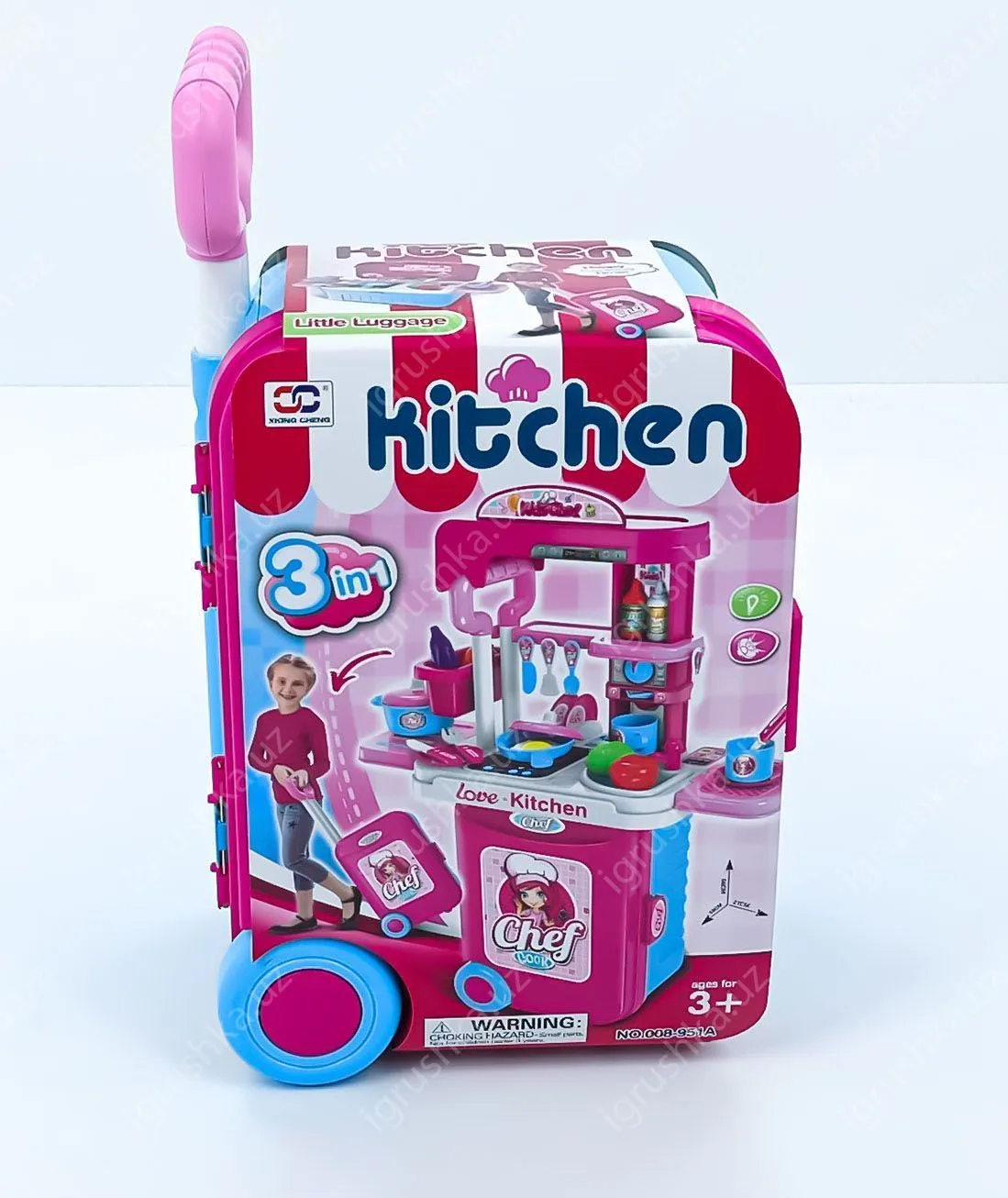 картинка Набор кухня Kitchen Кухня детская 3 в 1. Арт. 008-951a от магазина igrushka.uz