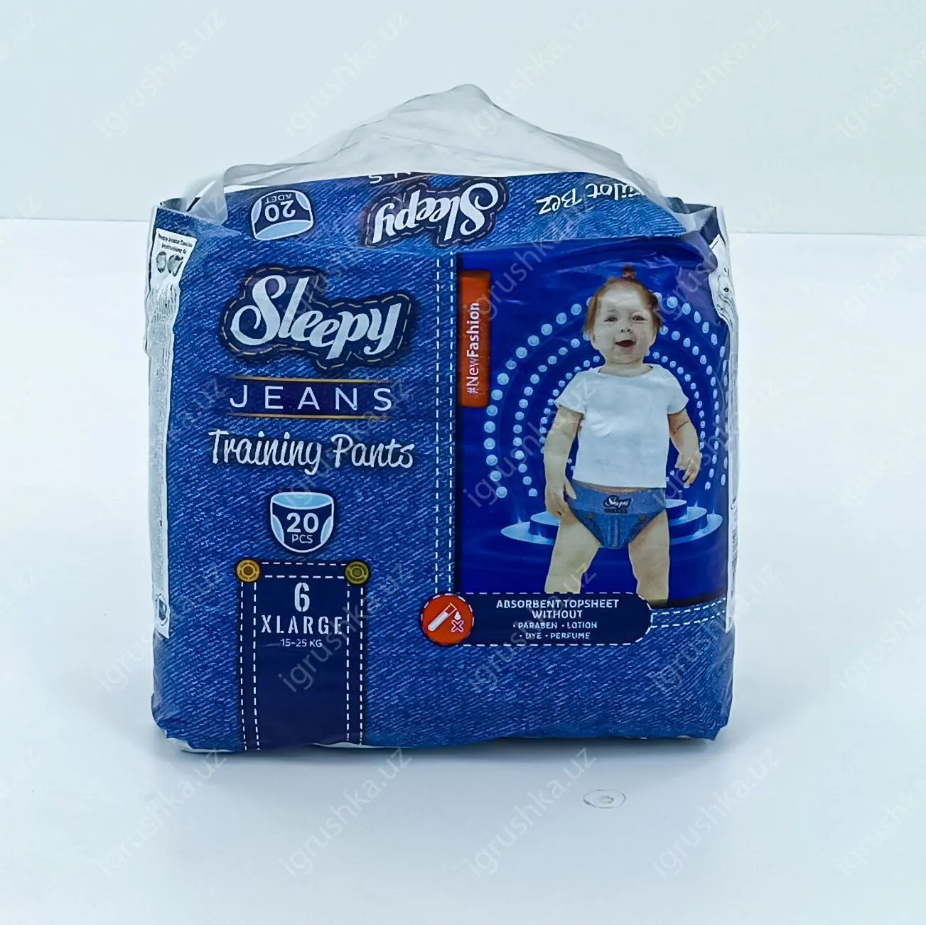 картинка Детские подгузники Sleepy Jeans Training Pants 15-25 кг 6-X Большой 20 шт от магазина igrushka.uz