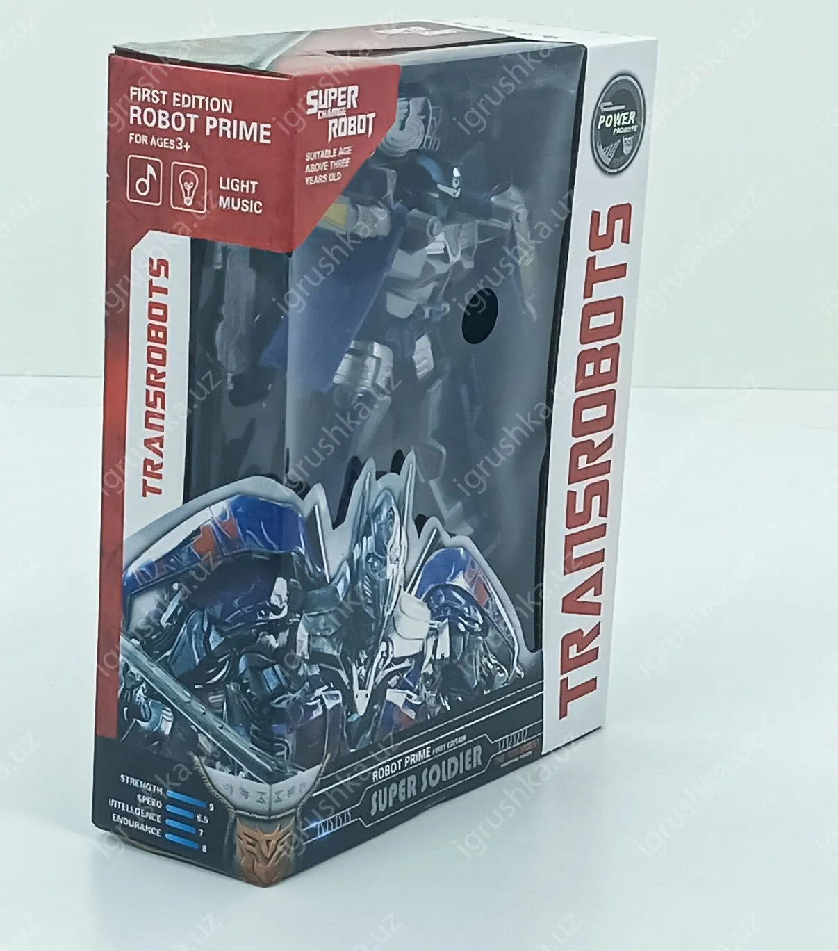 картинка Трансформер оптимус прайм / синий / светящийся и звуковой, 19см от магазина igrushka.uz