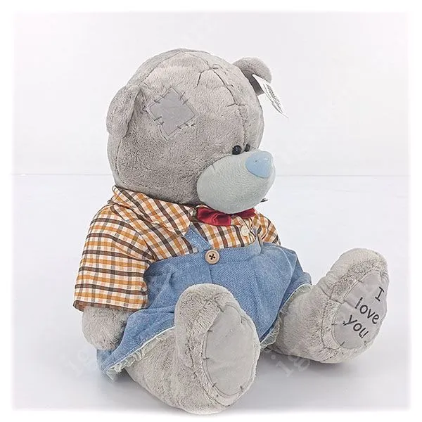 картинка Плюшевый мишка Тедди 35 см в наряде с вышивкой I Love You от магазина igrushka.uz