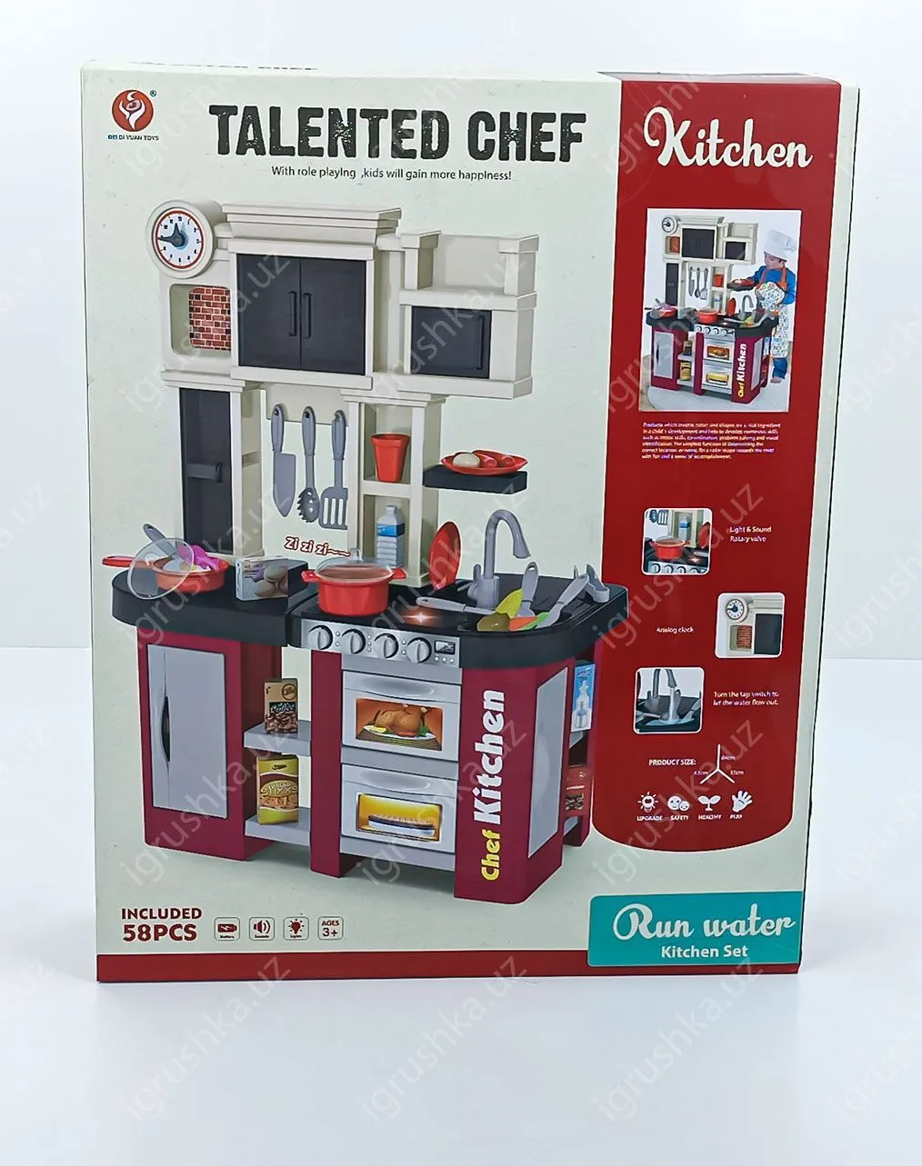картинка Игровой набор "Talented Chef" — Детская кухня с проточной водой, 58 предметов от магазина igrushka.uz