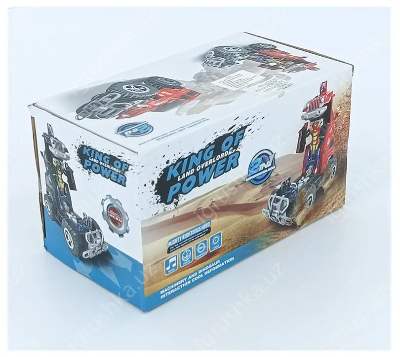 картинка Трансформер King of Power: Джип и Робот-Динозавр, 2 в 1, свет/звук от магазина igrushka.uz