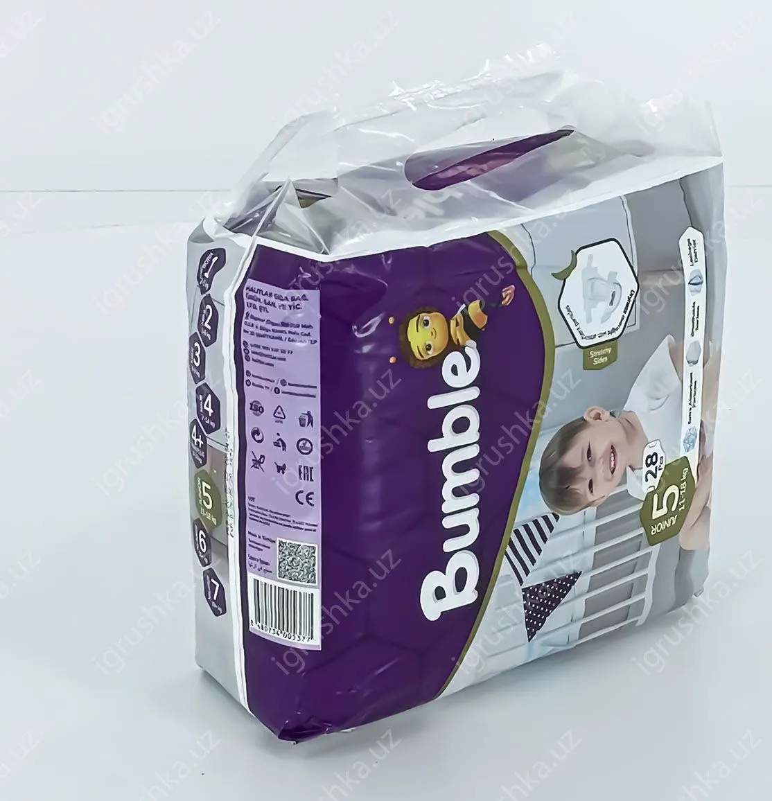 картинка Детские подгузники Bumble 5 JUNIOR (11-18 кг) 28 шт. от магазина igrushka.uz