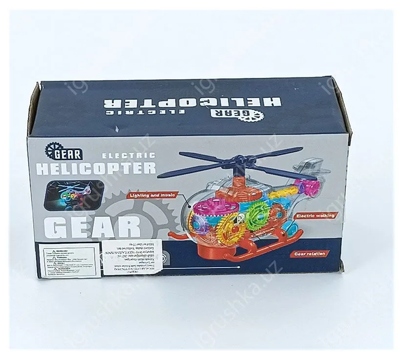 картинка Прозрачная вертолет с шестеренками светящаяся со звуком 713 от магазина igrushka.uz
