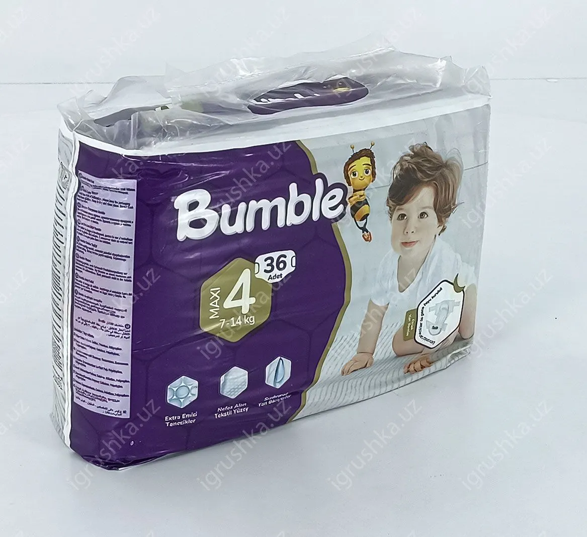 картинка Детские подгузники Bumble 4 MAXI (7-18 кг) 36 шт. от магазина igrushka.uz