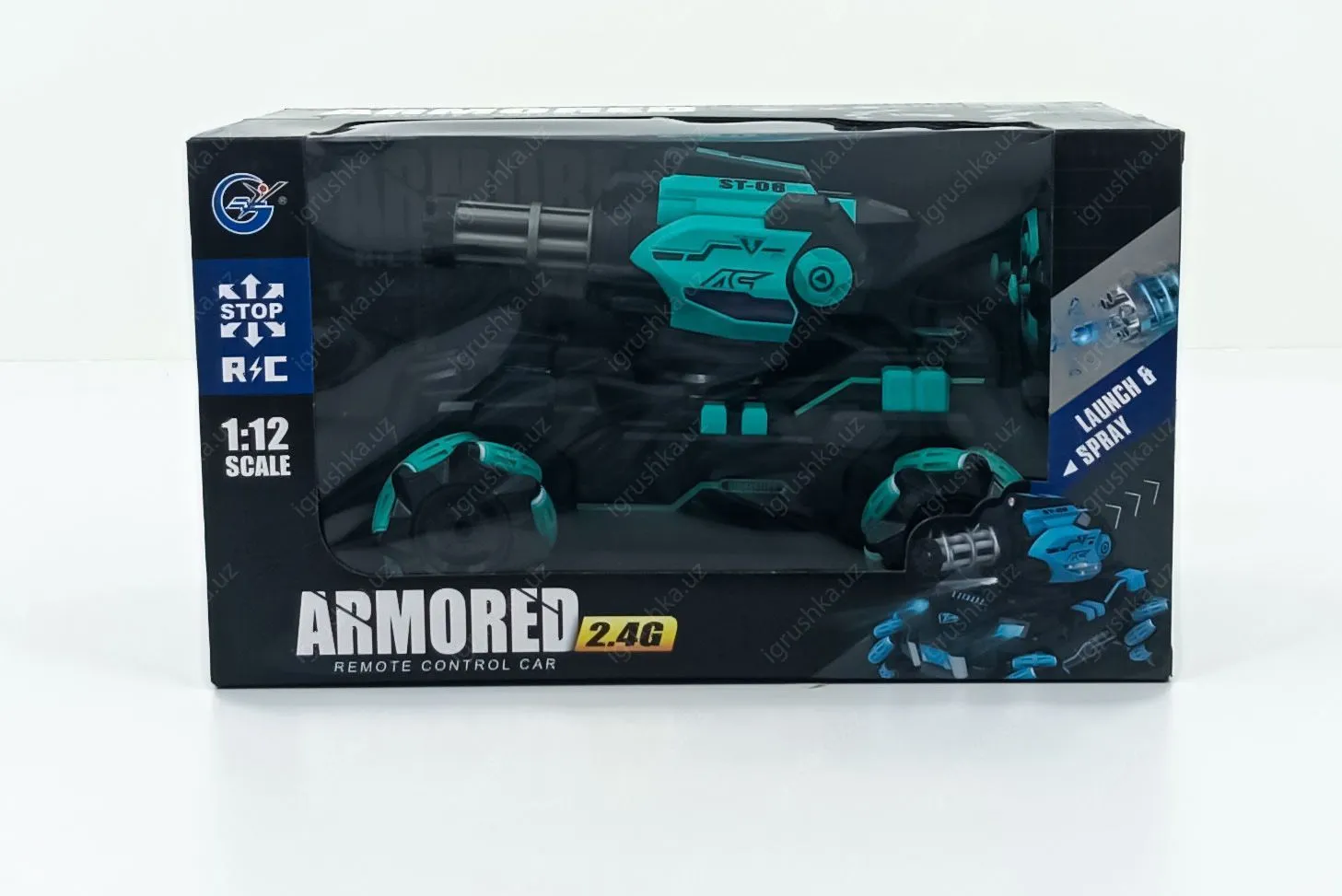 картинка Танк на радиоуправлении стреляет орбизами (899D-6) пульт+браслет, роликовые колеса, звук, акум. 3,7 V от магазина igrushka.uz