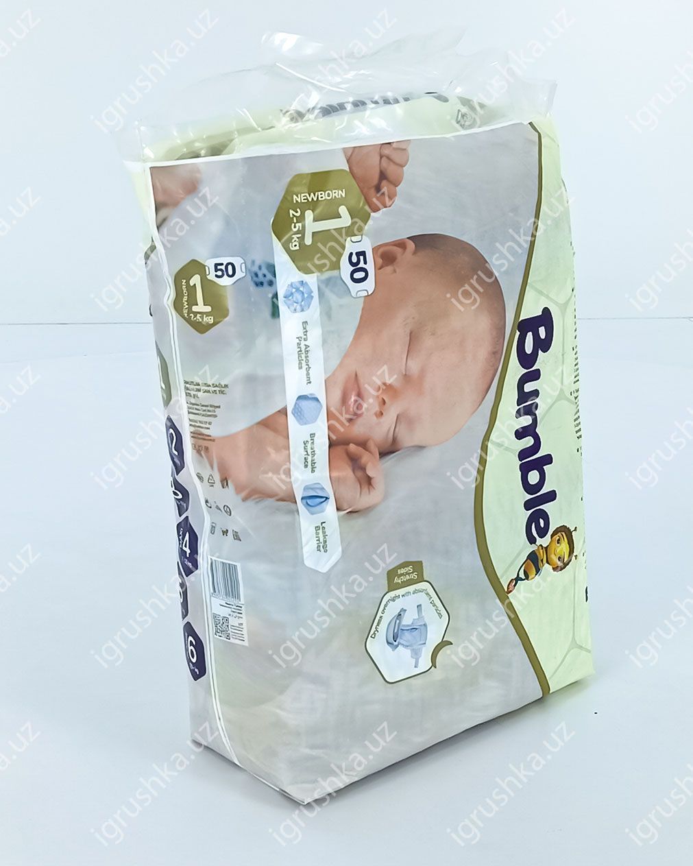 картинка Детские подгузники Bumble 1 (2-5 кг) 50 шт. от магазина igrushka.uz