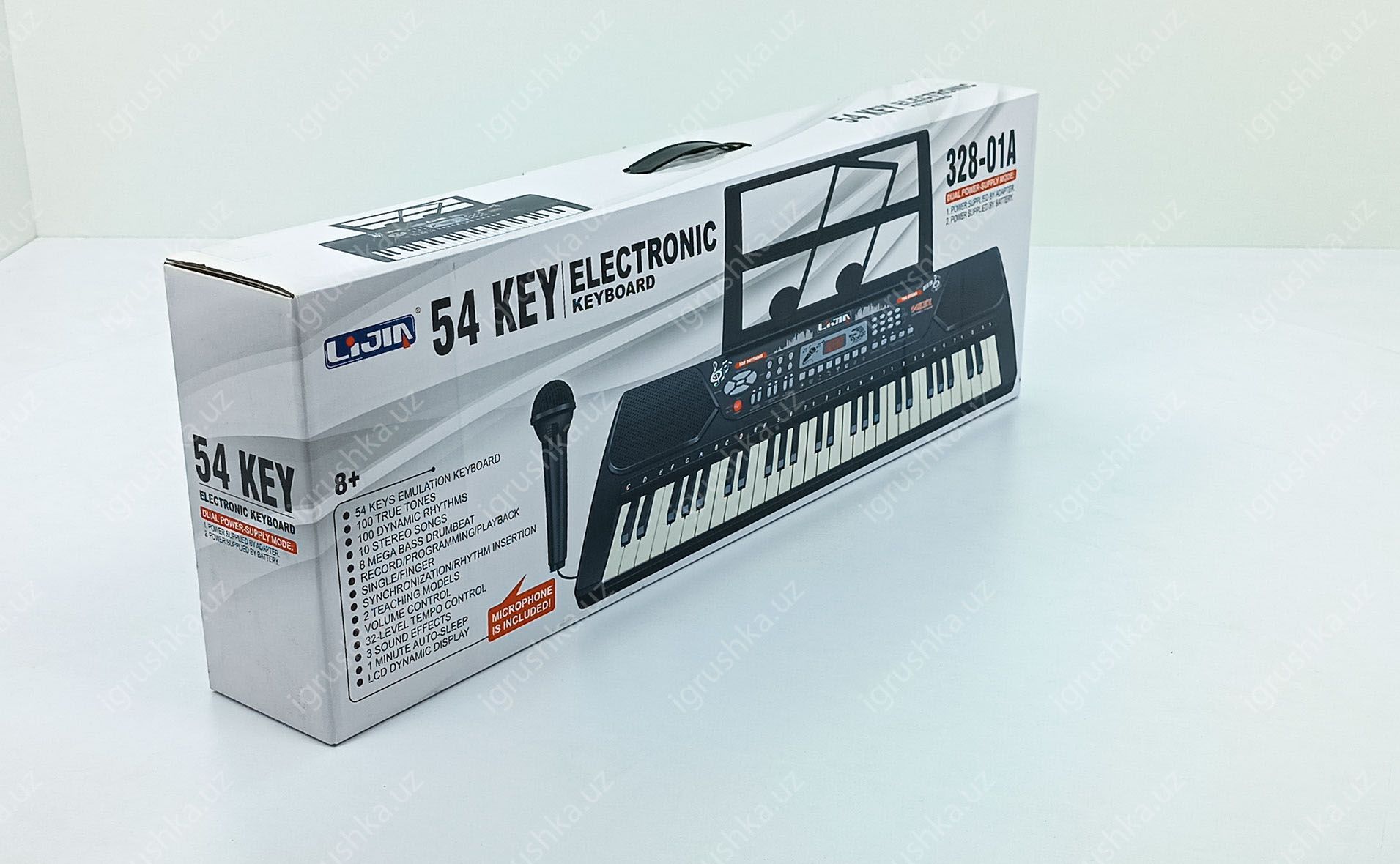 картинка Синтезатор детский, микрофон, Mp3 плеер, usb кабель, запись, 54 клавиша. от магазина igrushka.uz