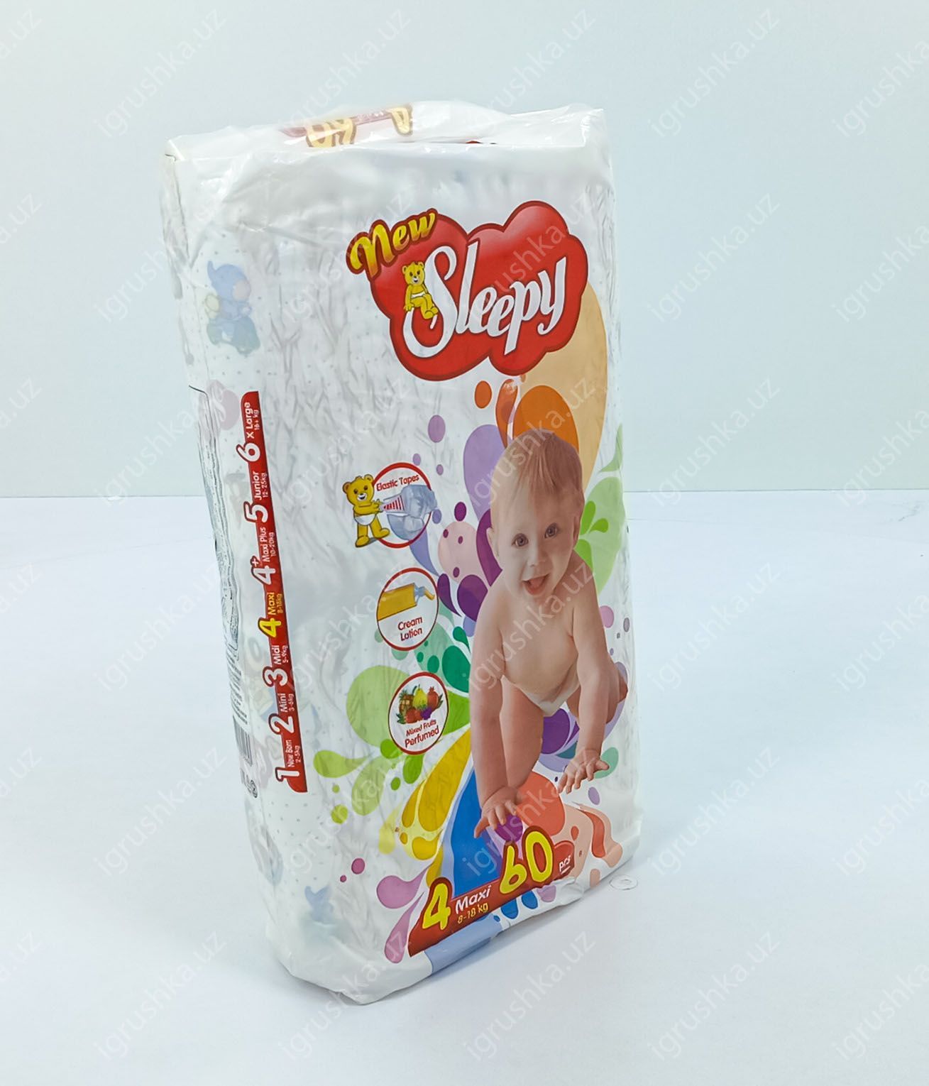 картинка Детские подгузники New Sleepy 7-14 кг 4-Макси 60 шт от магазина igrushka.uz