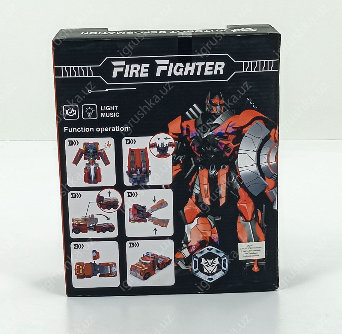 картинка Робот-трансформер "Fire Fighter" (Пожарный) со светом и музыкой  от магазина igrushka.uz